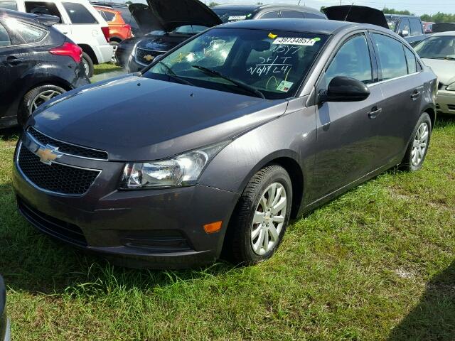 1G1PC5SHXB7183819 - 2011 CHEVROLET CRUZE SILVER photo 2