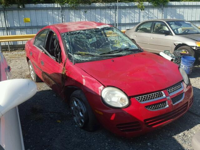 1B3ES26C05D188355 - 2005 DODGE NEON RED photo 1