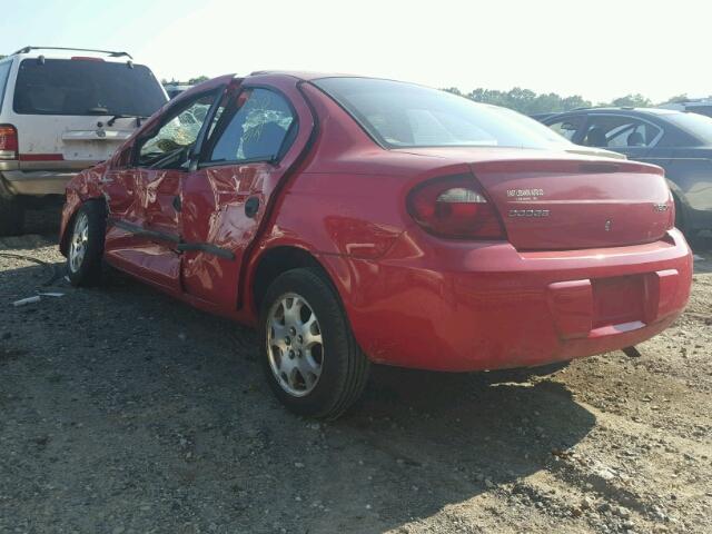 1B3ES26C05D188355 - 2005 DODGE NEON RED photo 3