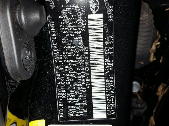 4T1BF1FKXHU630825 - 2017 TOYOTA CAMRY შავი ფოტო 10