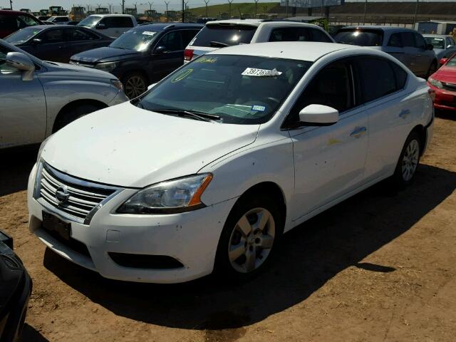 3N1AB7AP1FY276076 - 2015 NISSAN SENTRA S WHITE photo 2