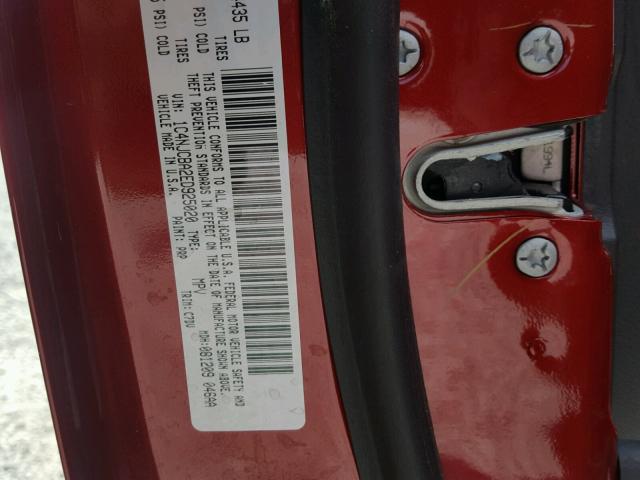 1C4NJCBA2ED925020 - 2014 JEEP COMPASS SP MAROON photo 10