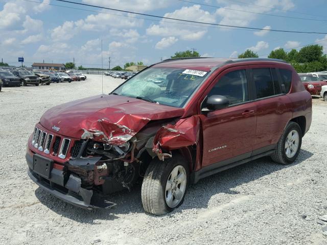 1C4NJCBA2ED925020 - 2014 JEEP COMPASS SP MAROON photo 2