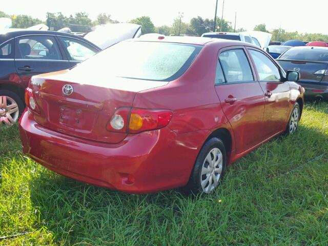 JTDBL40E89J015999 - 2009 TOYOTA COROLLA RED photo 4