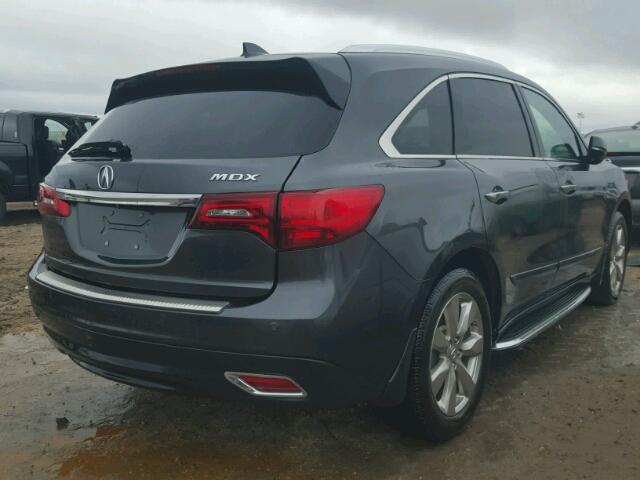 5FRYD3H80FB013701 - 2015 ACURA MDX ADVANC GRAY photo 4