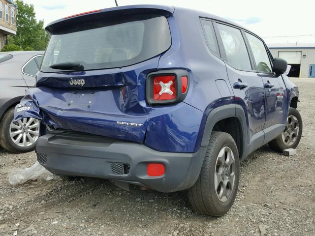 ZACCJBAT4GPD38178 - 2016 JEEP RENEGADE S BLUE photo 4