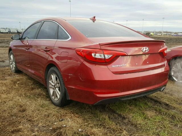 5NPE24AF2FH185917 - 2015 HYUNDAI SONATA SE RED photo 3