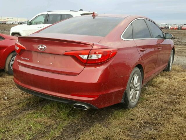 5NPE24AF2FH185917 - 2015 HYUNDAI SONATA SE RED photo 4