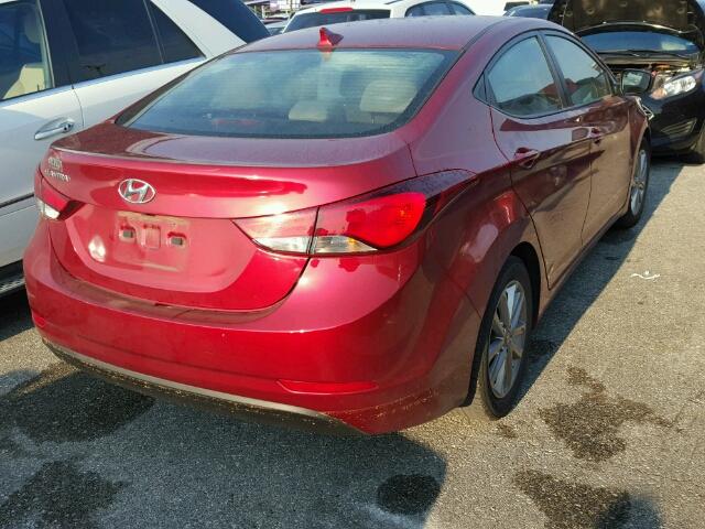 5NPDH4AE9EH496700 - 2014 HYUNDAI ELANTRA BURGUNDY photo 4