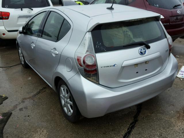 JTDKDTB33D1546197 - 2013 TOYOTA PRIUS C SILVER photo 3