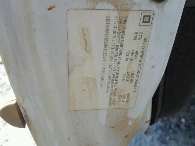 2G1WW12M2V9102579 - 1997 CHEVROLET MONTE CARL 白色 照片 10