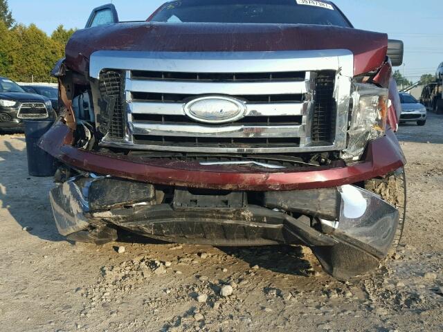 1FTRX12889FB42229 - 2009 FORD F150 RED photo 9