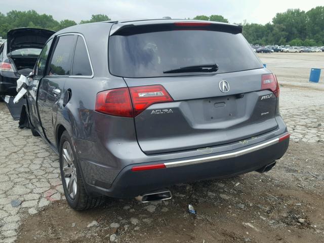 2HNYD2H63CH502202 - 2012 ACURA MDX ADVANC GRAY photo 3