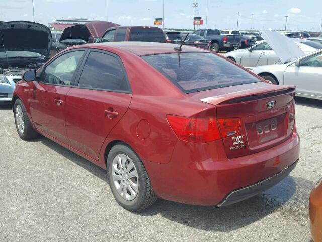 KNAFU4A27B5419780 - 2011 KIA FORTE EX RED photo 3