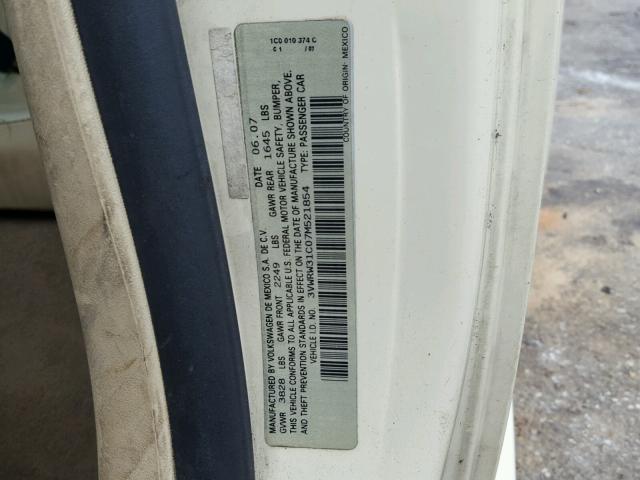 3VWRW31C07M521854 - 2007 VOLKSWAGEN NEW BEETLE 奶油色 照片 10