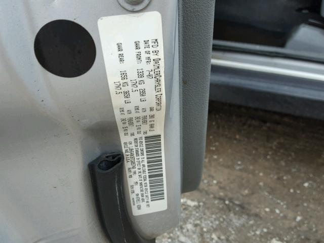 1J8HG48K87C685748 - 2007 JEEP COMMANDER SILVER photo 10