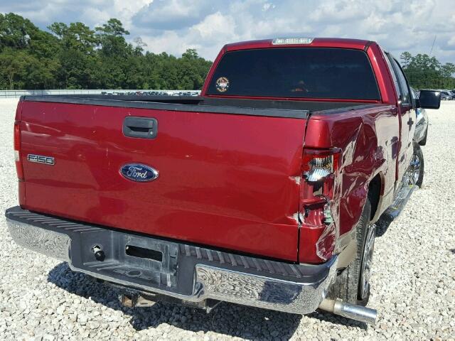 1FTRX12W28FB00622 - 2008 FORD F150 RED photo 4