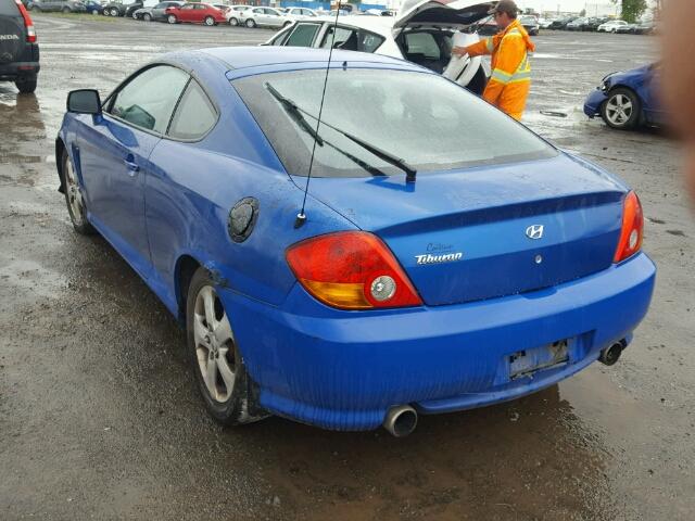 KMHHM65D04U105864 - 2004 HYUNDAI TIBURON BLUE photo 3