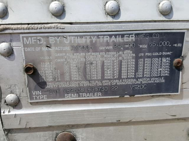 1UYVS25386G673022 - 2006 UTILITY TRAILER WHITE photo 10