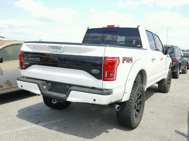 1FTEW1EG2FFB97291 - 2015 FORD F150 SUPER WHITE photo 4