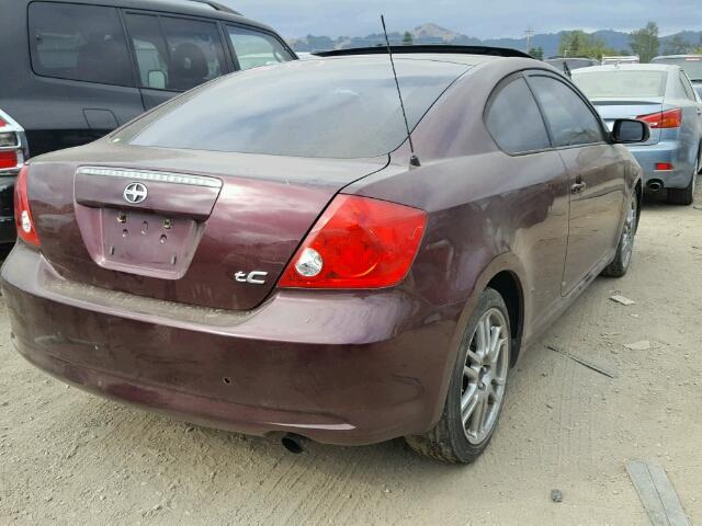 JTKDE177170174187 - 2007 TOYOTA SCION TC MAROON photo 4