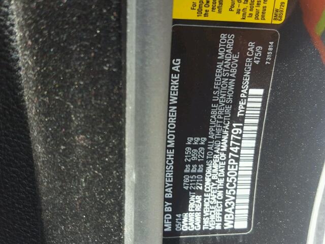 WBA3V5C50EP747791 - 2014 BMW 428 I BLACK photo 10