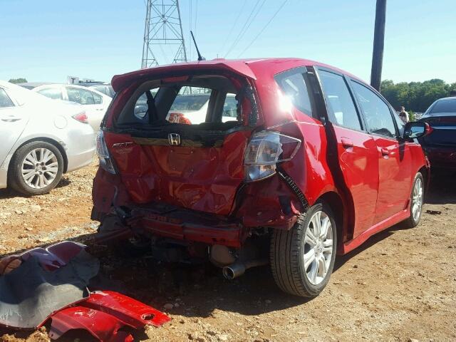 JHMGE88489S046987 - 2009 HONDA FIT RED photo 4