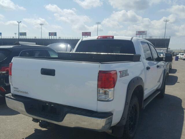 5TFEY5F14BX106988 - 2011 TOYOTA TUNDRA CRE WHITE photo 4