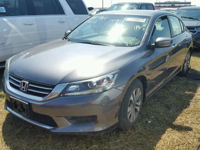 1HGCR2F39EA001358 - 2014 HONDA ACCORD GRAY photo 2