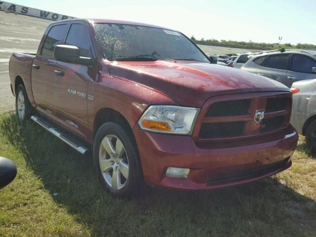 1C6RD6KT8CS207712 - 2012 DODGE RAM 1500 MAROON photo 1