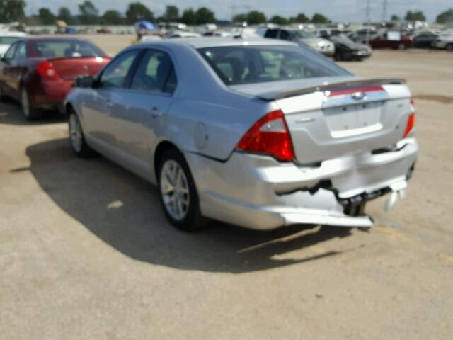 3FAHP0JA1CR331296 - 2012 FORD FUSION SEL SILVER photo 3