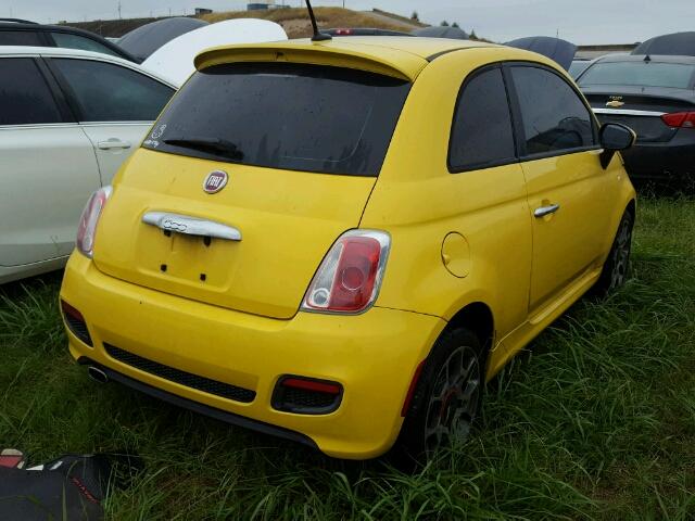 3C3CFFBRXCT113217 - 2012 FIAT 500 SPORT YELLOW photo 4