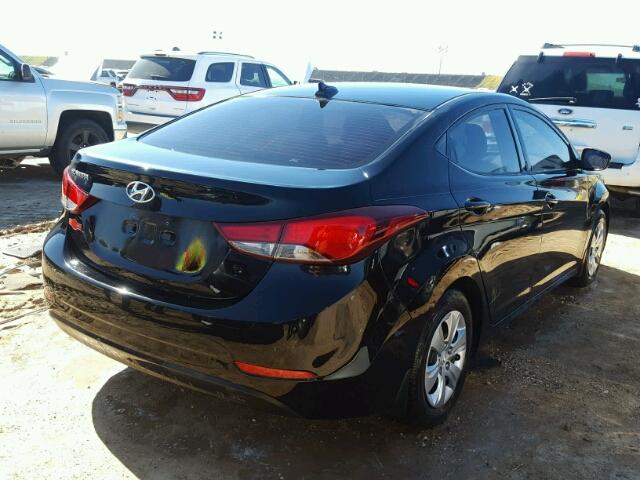 KMHDH4AE4GU646247 - 2016 HYUNDAI ELANTRA BLACK photo 4