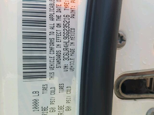 3C6UR4HL9GG235216 - 2016 RAM 2500 ST WHITE photo 10