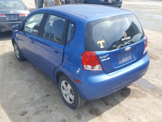 KL1TD66657B692097 - 2007 CHEVROLET AVEO BASE Կապույտ լուսանկար 3