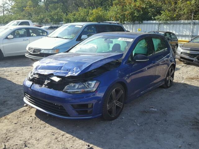 WVWUF7AU5GW162210 - 2016 VOLKSWAGEN GOLF R BLUE photo 2