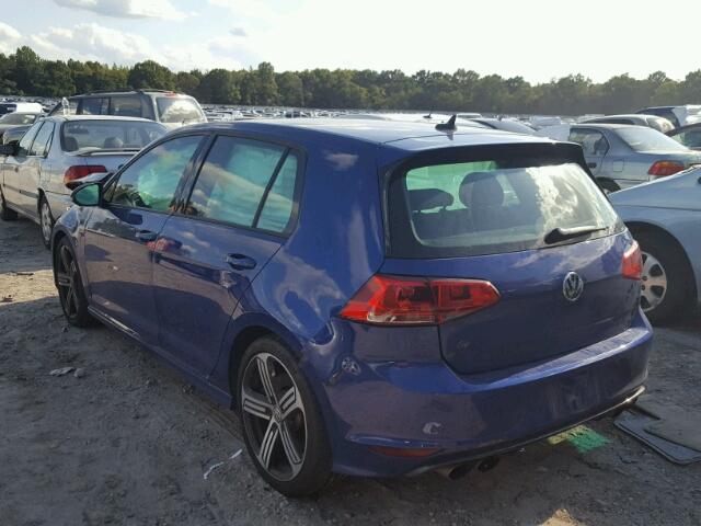 WVWUF7AU5GW162210 - 2016 VOLKSWAGEN GOLF R BLUE photo 3