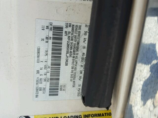 5LMFU285X8LJ13628 - 2008 LINCOLN NAVIGATOR WHITE photo 10