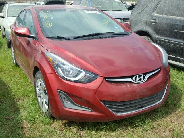 5NPDH4AE4GH746346 - 2016 HYUNDAI ELANTRA RED photo 1