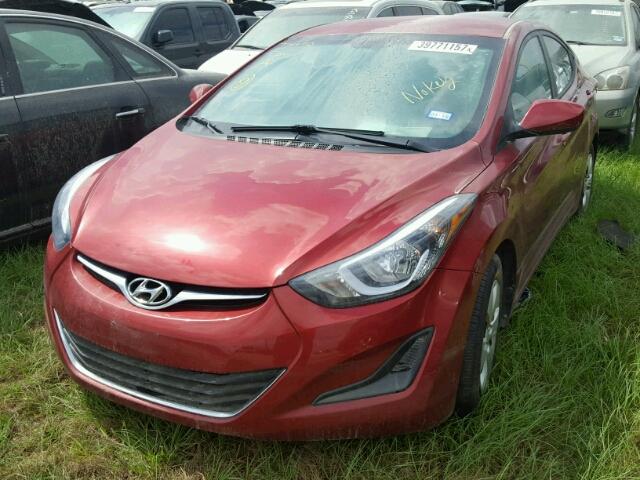 5NPDH4AE4GH746346 - 2016 HYUNDAI ELANTRA RED photo 2