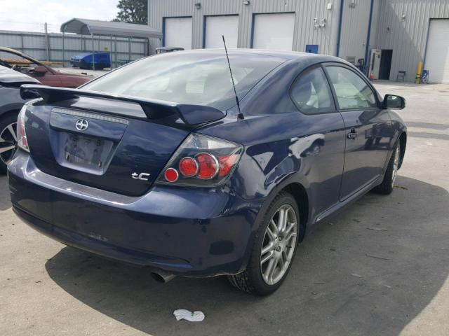 JTKDE167780224190 - 2008 TOYOTA SCION TC BLUE photo 4