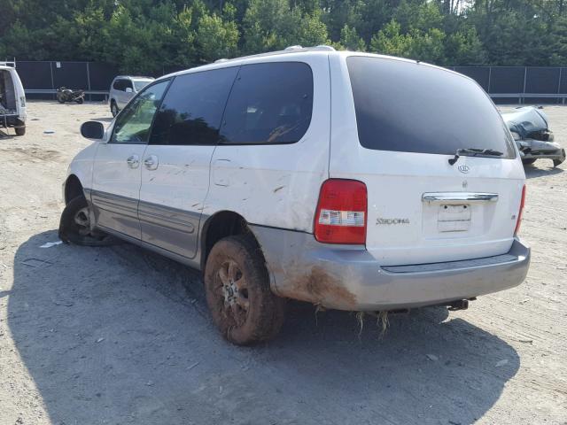 KNDUP131546495368 - 2004 KIA SEDONA EX WHITE photo 3