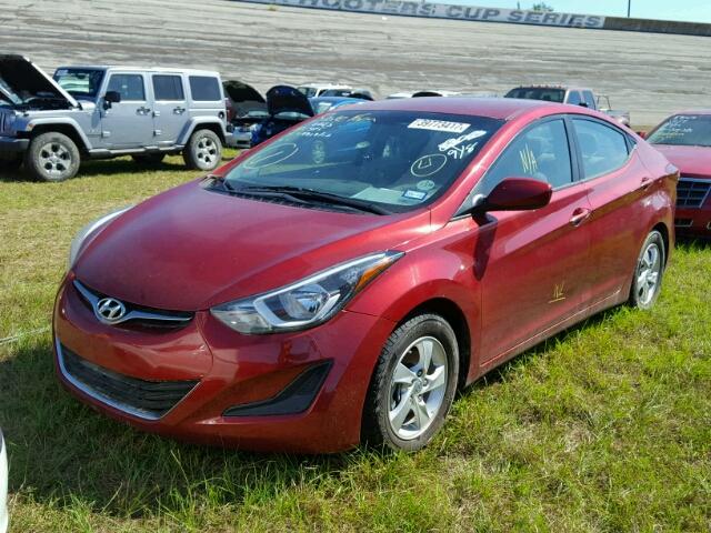 5NPDH4AE9EH510319 - 2014 HYUNDAI ELANTRA RED photo 2