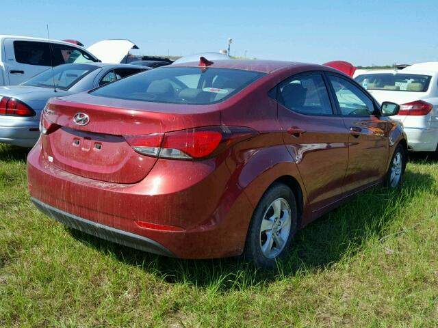 5NPDH4AE9EH510319 - 2014 HYUNDAI ELANTRA RED photo 4