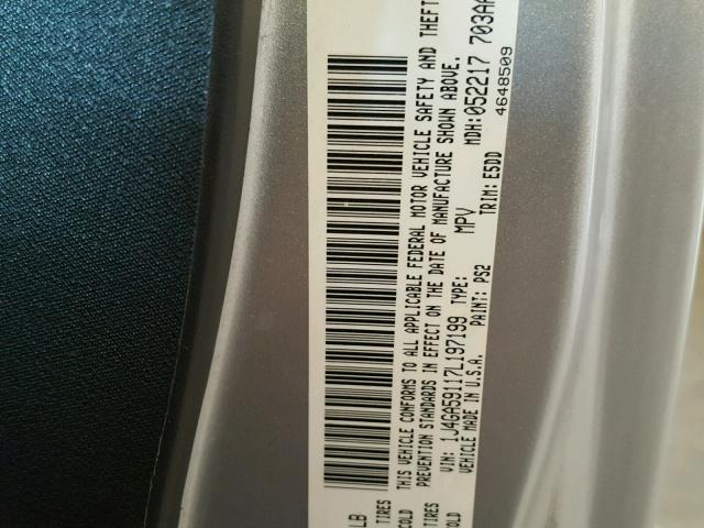 1J4GA59117L197199 - 2007 JEEP WRANGLER S Gümüş foto 10