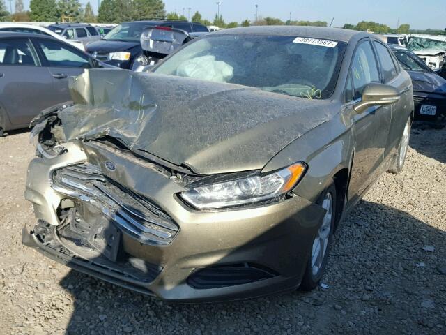 3FA6P0H76DR178689 - 2013 FORD FUSION SE GREEN photo 2