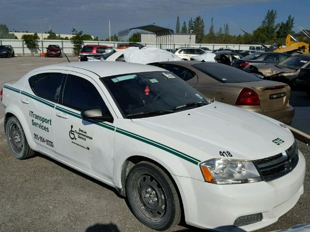 1C3CDZAB0DN633942 - 2013 DODGE AVENGER SE WHITE photo 1