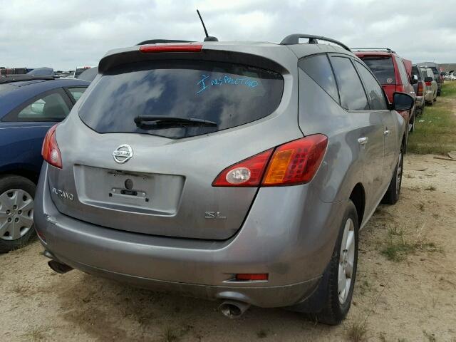 JN8AZ18U29W014035 - 2009 NISSAN MURANO S GRAY photo 4