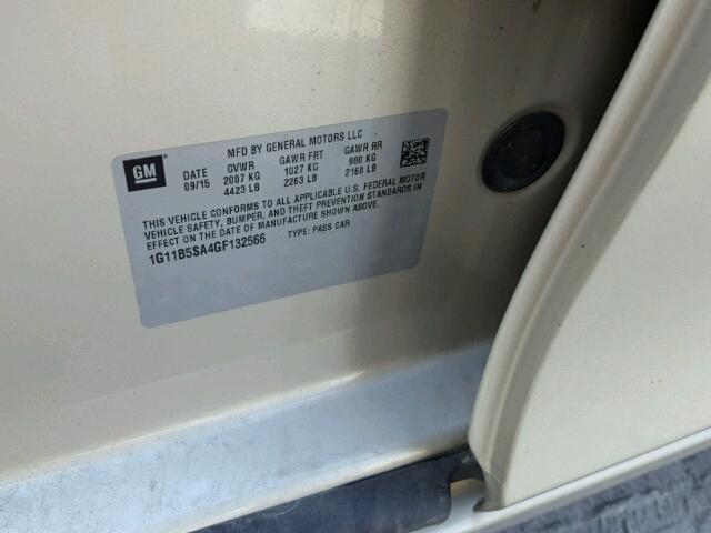 1G11B5SA4GF132566 - 2016 CHEVROLET MALIBU LIM TAN photo 10