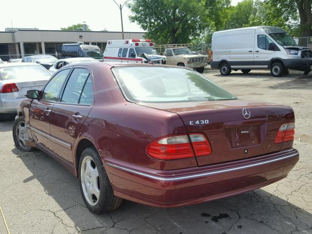 WDBJF70G9YA967302 - 2000 MERCEDES-BENZ E 430 BURGUNDY photo 3